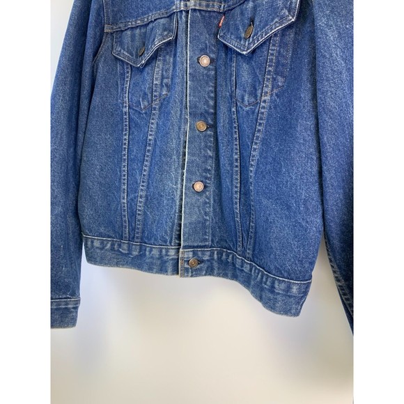 Levi Strauss 71205 Denim Trucker Jacket Button Jean Med Wash Collared Mens 42 L - Picture 4 of 9